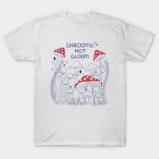 Shrooms, Not Plant (Mushrooms) - Red/Blue T-Shirt